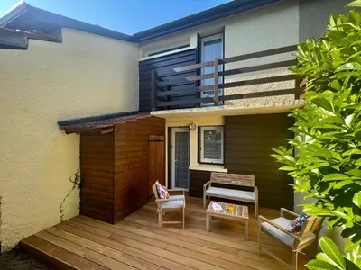 Balcon ou terrasse dans l'établissement Réf 213 , Seignosse océan, Villa Patio classée 2 étoiles au calme, famille, proche plage
