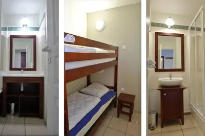 Un ou plusieurs lits dans un hébergement de l'établissement Résidence de vacances Domaine de Gascogne,grand appt 6 personnes 42m2
