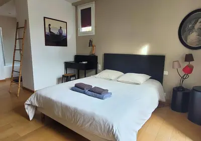 Un ou plusieurs lits dans un hébergement de l'établissement G-63 - Appartement de standing en plein coeur d'Hossegor