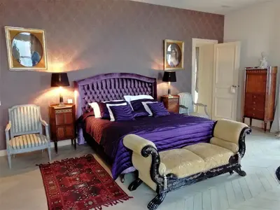 Un ou plusieurs lits dans un hébergement de l'établissement Chateau du Bec du Gave