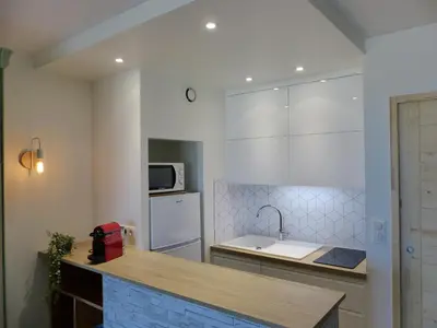 Cuisine ou kitchenette dans l'établissement Appartement 4 Personnes Vue Sur L ocean- Residence Les Terrasses De La Dune