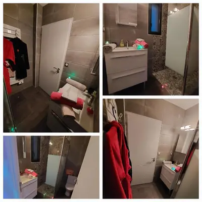Salle de bains dans l'établissement Un Séjour Romantique en couple avec Jacuzzi privé Chromothérapie Jardin Maison privée
