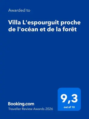Certificat, récompense, panneau ou autre document affiché dans l'établissement Villa L'espourguit proche de l'océan et de la forêt