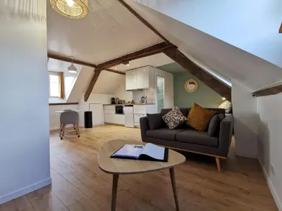 Cuisine ou kitchenette dans l'établissement Les appartements du centre, refaits à neuf, climatisés, hyper centre, 50m à pieds des commerces, restaurants, parking gratuit
