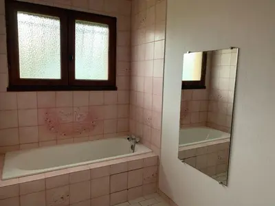 Salle de bains dans l'établissement Maison Calme avec Jardin, Proche Lac et Centre, Animaux Bienvenus, Ménage Inclus - FR-1-319-408