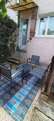 Balcon ou terrasse dans l'établissement Maison classée avec jardinets à 800m de la plage