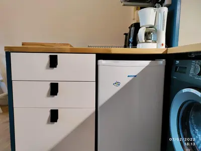 Cuisine ou kitchenette dans l'établissement studio Seignosse Océan (plages et commerces à pied)