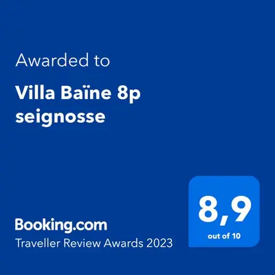 Certificat, récompense, panneau ou autre document affiché dans l'établissement Villa Baïne 8p seignosse