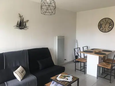 Coin salon dans l'établissement Colibri Appart' T2 au coeur du Bassin d'Arcachon
