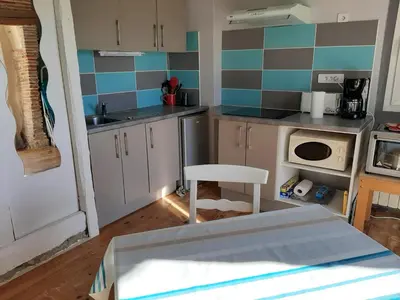 Cuisine ou kitchenette dans l'établissement Gîte Izabeau