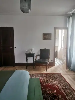 Coin salon dans l'établissement Villa Eva des landes