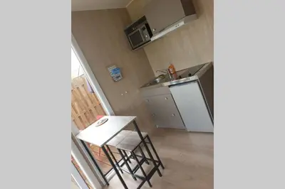 Cuisine ou kitchenette dans l'établissement Lou cabanot