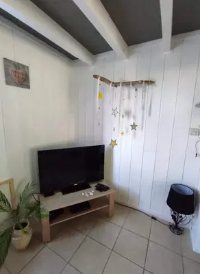Télévision ou salle de divertissement dans l'établissement Maison Landaise chaleureuse