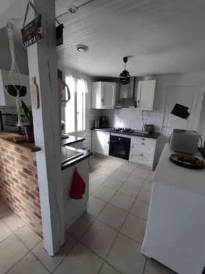 Cuisine ou kitchenette dans l'établissement Maison Landaise chaleureuse
