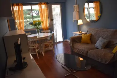 Coin salon dans l'établissement Cosy 2 Pièces Moulleau Centre à deux pas de la Plage