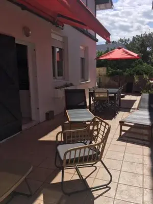 Coin salon dans l'établissement Mimizan Plage Grande maison bord de mer