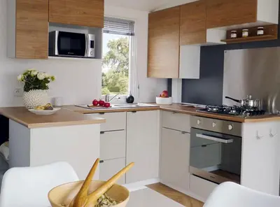 Cuisine ou kitchenette dans l'établissement Évasion Lodge