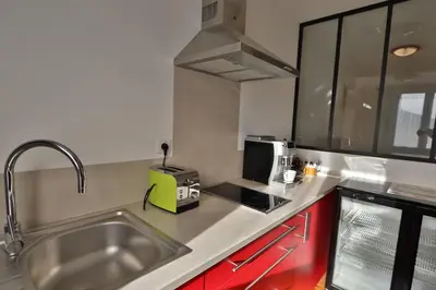 Cuisine ou kitchenette dans l'établissement Le Relais Basque