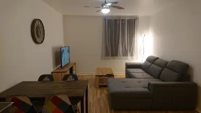 Coin salon dans l'établissement Appartement T2 45 M2 Meublé 3 étoiles tout confort hyper centre de Dax