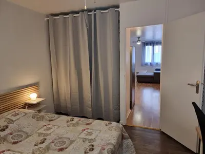 Un ou plusieurs lits dans un hébergement de l'établissement Appartement T2 45 M2 Meublé 3 étoiles tout confort hyper centre de Dax