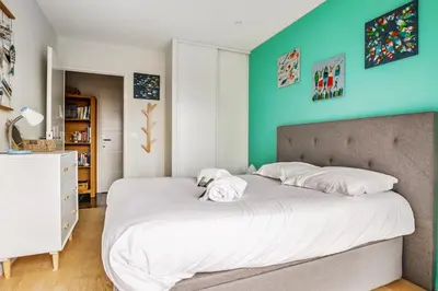 Un ou plusieurs lits dans un hébergement de l'établissement Appartement des Asphodèles - Welkeys