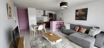 Cuisine ou kitchenette dans l'établissement Appartement Lit et Mixe
