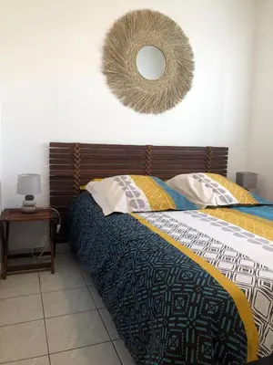Un ou plusieurs lits dans un hébergement de l'établissement Appartement La Corniche Vue océan