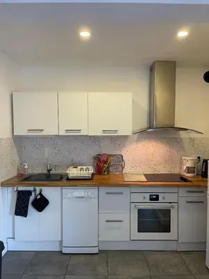 Cuisine ou kitchenette dans l'établissement Landes Appart