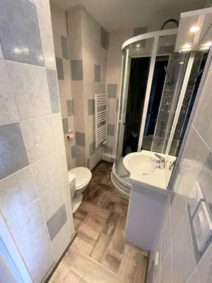 Salle de bains dans l'établissement Réf 560 Seignosse océan, appartement classé 1 étoile proche plage et commerces, famille