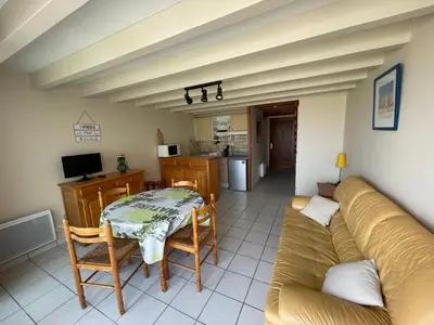Cuisine ou kitchenette dans l'établissement L'Abri Côtier