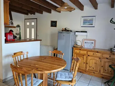 Cuisine ou kitchenette dans l'établissement Maison abelias soustons plage