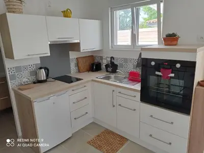 Cuisine ou kitchenette dans l'établissement Studio Gujan-mestras