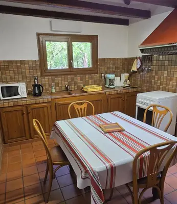 Cuisine ou kitchenette dans l'établissement Les Rives du Lac de Léon