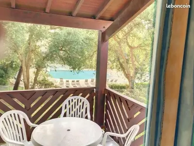 Balcon ou terrasse dans l'établissement Séjour Moliets plage