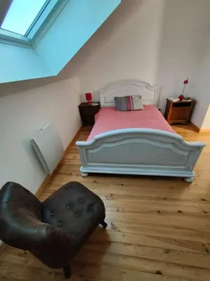 Un ou plusieurs lits dans un hébergement de l'établissement Appartement 4/6 pers, jardin, 6 km de la plage