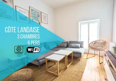 Plan de l'établissement Le Cosy & Reposant, 3 étoiles, 6p, 7 min Océan & Plage,