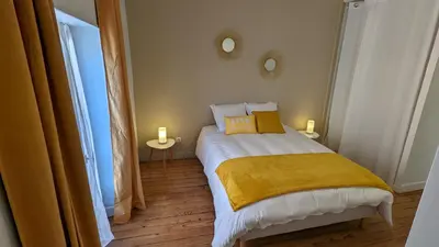 Un ou plusieurs lits dans un hébergement de l'établissement Le Cosy & Reposant, 3 étoiles, 6p, 7 min Océan & Plage,