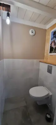Salle de bains dans l'établissement Escale à La Hume