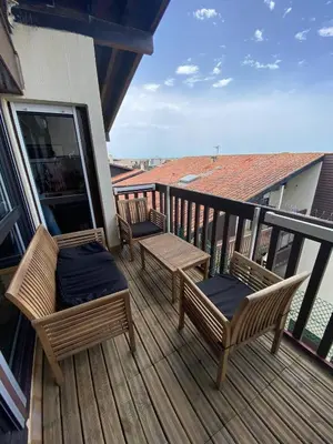 Balcon ou terrasse dans l'établissement Splendide appartement vue océan le Penon