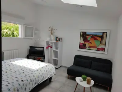 Un ou plusieurs lits dans un hébergement de l'établissement Biscarrosse Bourg - Chez Perli