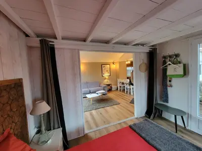 Un ou plusieurs lits dans un hébergement de l'établissement Maison 47m2 climatisé, piscine,linge fourni