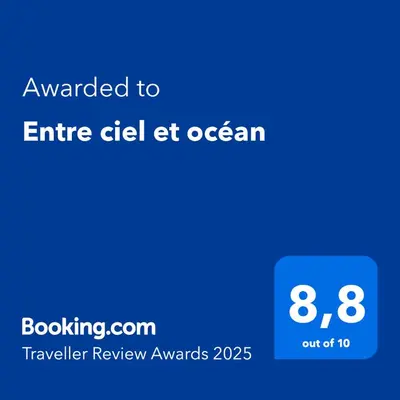 Certificat, récompense, panneau ou autre document affiché dans l'établissement Entre ciel et océan