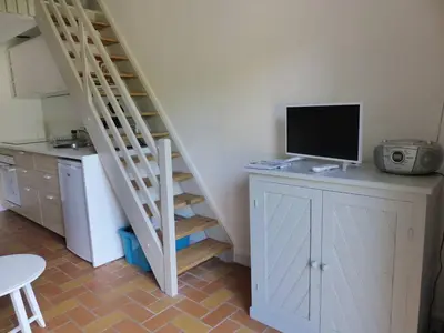 Cuisine ou kitchenette dans l'établissement Les Rives de Capbreton Villa patio Résidence pour 4 personnes