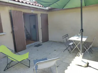 Terrasse ou espace extérieur de l'établissement Les Rives de Capbreton Villa patio Résidence pour 4 personnes