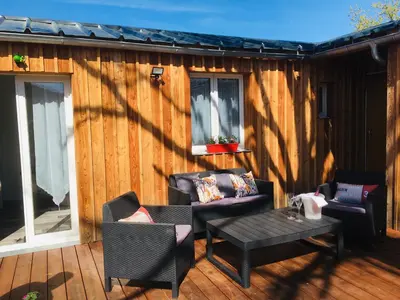 Coin salon dans l'établissement les petits chalets de kzo