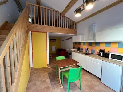 Cuisine ou kitchenette dans l'établissement La Plage