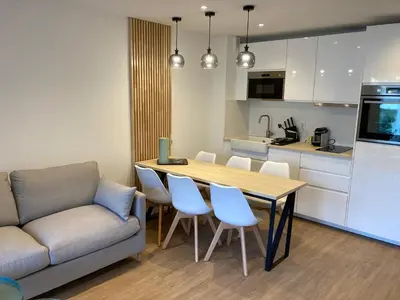 Cuisine ou kitchenette dans l'établissement OSoleMio Moliets