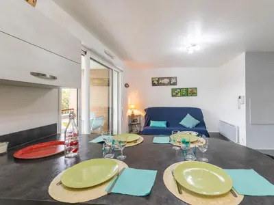 Coin salon dans l'établissement Apartment Clair de Dune-2 by Interhome
