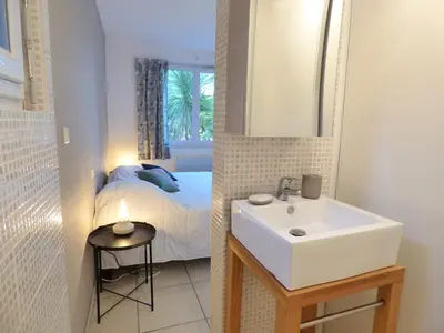 Un ou plusieurs lits dans un hébergement de l'établissement *VILLA PALMA* 5 suites parentales, plage à 600 m, Vieux-Boucau