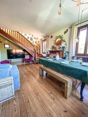 Coin salon dans l'établissement Beach house idéale pour famille, 400 m de l’océan
